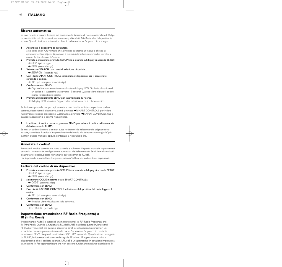 Philips Universal-Fernbedienung User Manual | Page 62 / 146