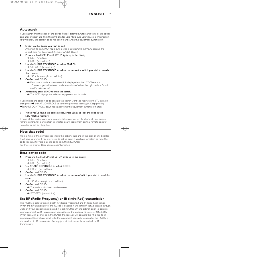 Philips Universal-Fernbedienung User Manual | Page 7 / 146