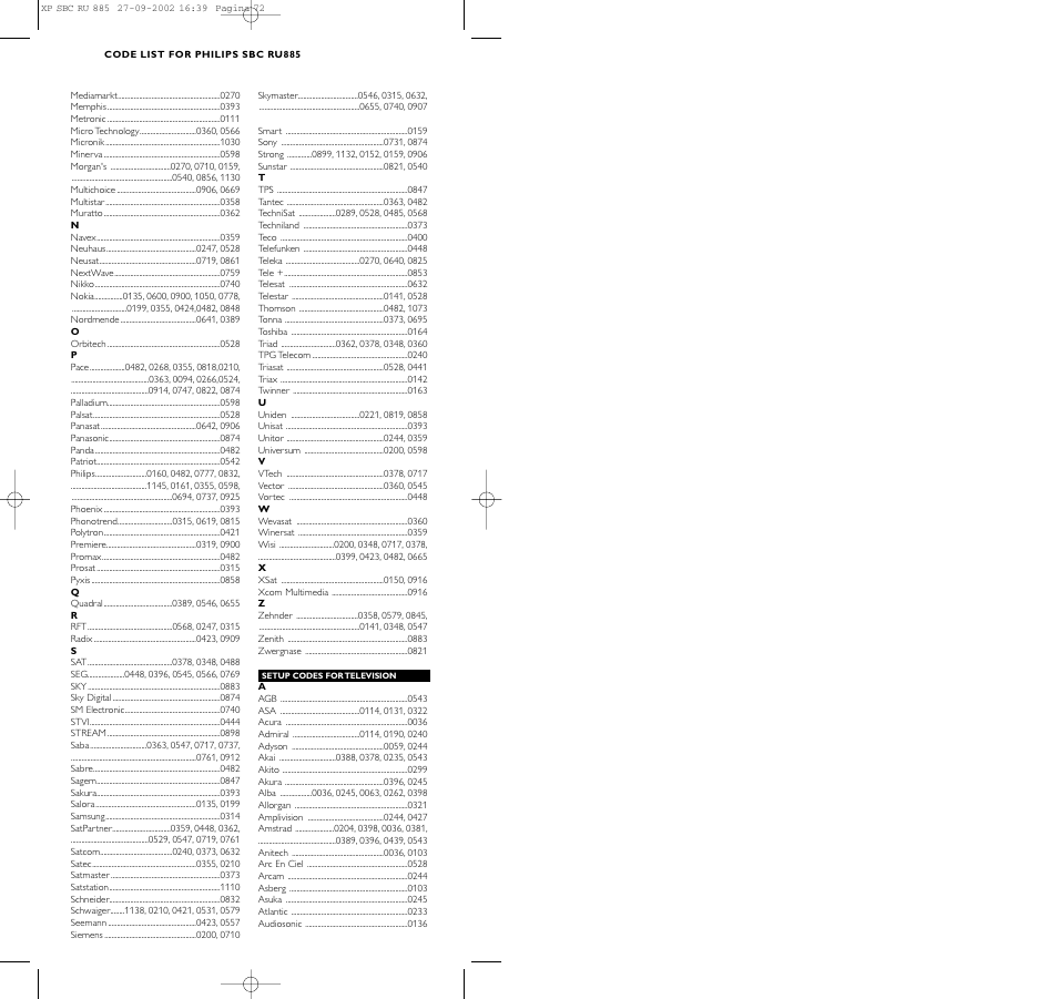 Philips Universal-Fernbedienung User Manual | Page 72 / 146