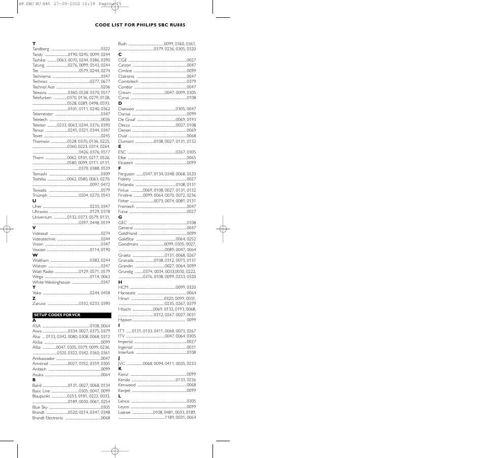 Philips Universal-Fernbedienung User Manual | Page 75 / 146