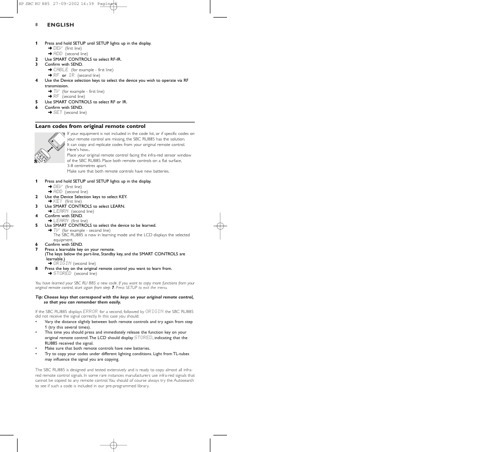 Philips Universal-Fernbedienung User Manual | Page 8 / 146