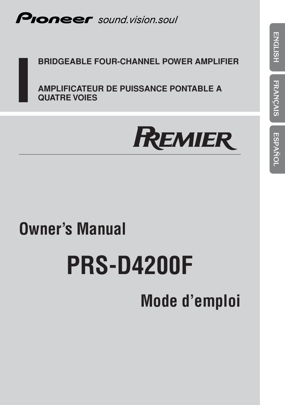Pioneer PREMIER PRS-D4200F User Manual | 50 pages