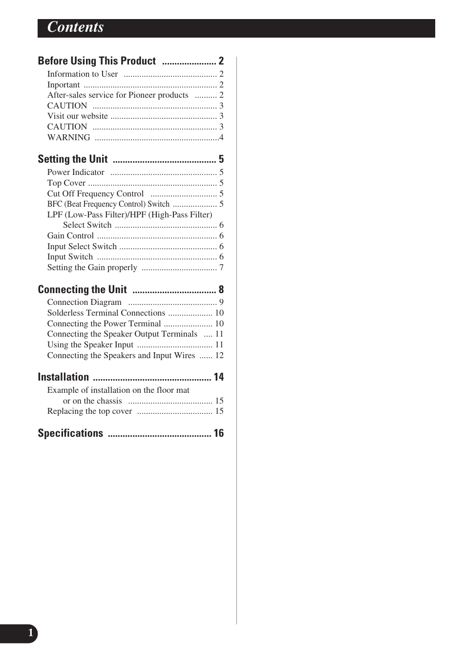 Pioneer PREMIER PRS-D4200F User Manual | Page 2 / 50