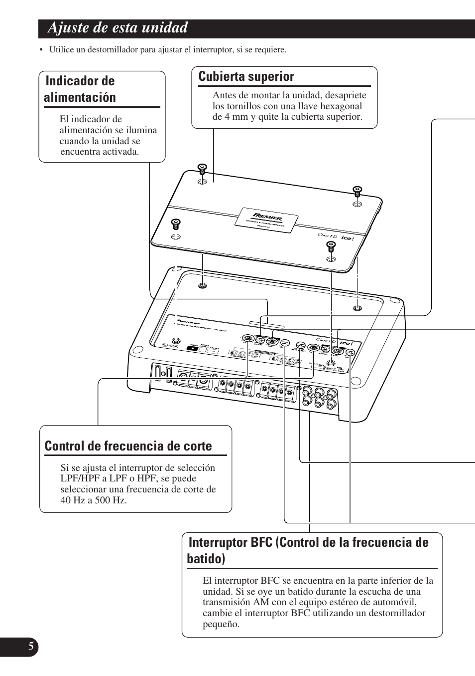 Ajuste de esta unidad, Batido) | Pioneer PREMIER PRS-D4200F User Manual | Page 38 / 50
