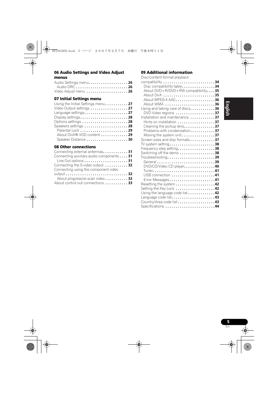 Pioneer XV-DV262 User Manual | Page 5 / 93