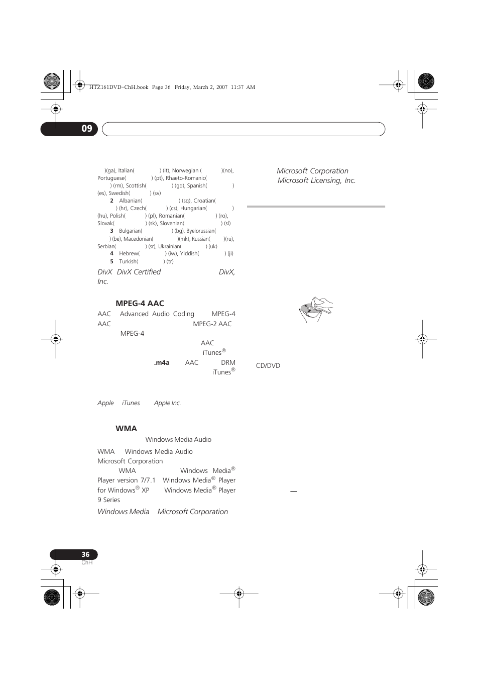 Mpeg-4 aac | Pioneer XV-DV262 User Manual | Page 82 / 93