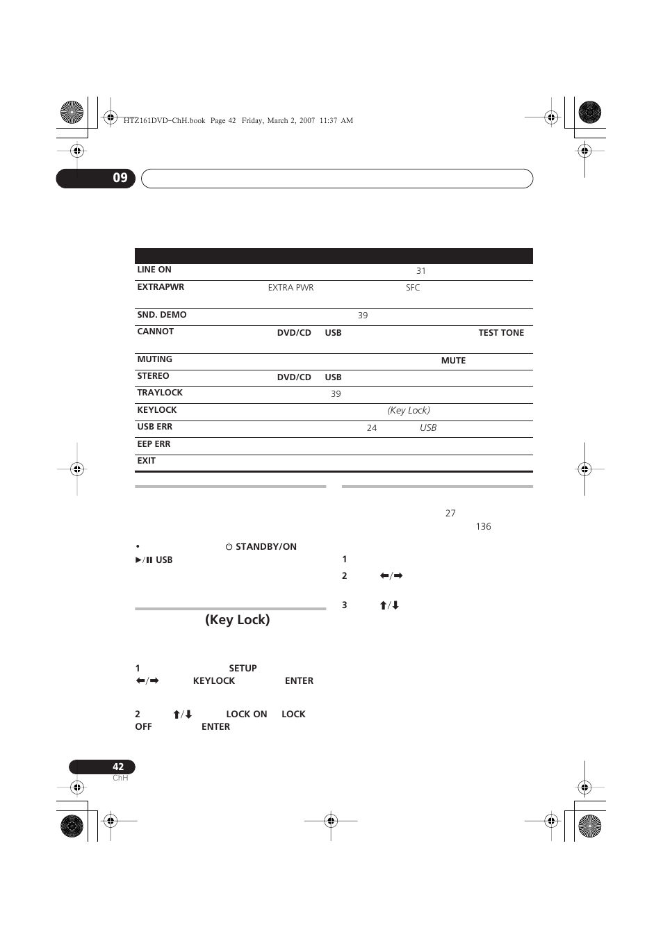 Key lock) | Pioneer XV-DV262 User Manual | Page 88 / 93