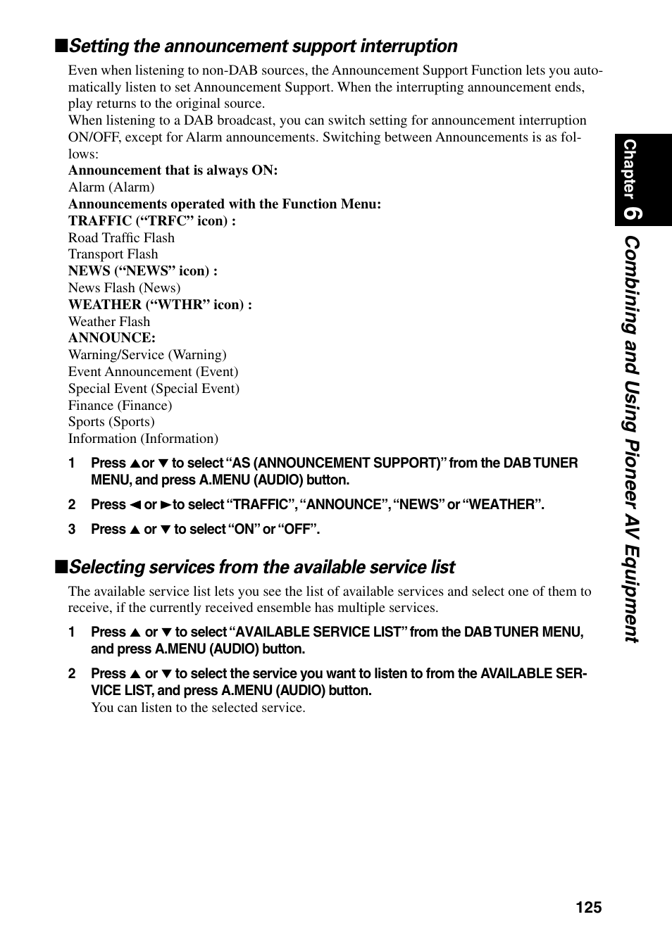 Selecting services from the available service list | Pioneer DVD Navigation Unit AVIC-80DVD User Manual | Page 127 / 192