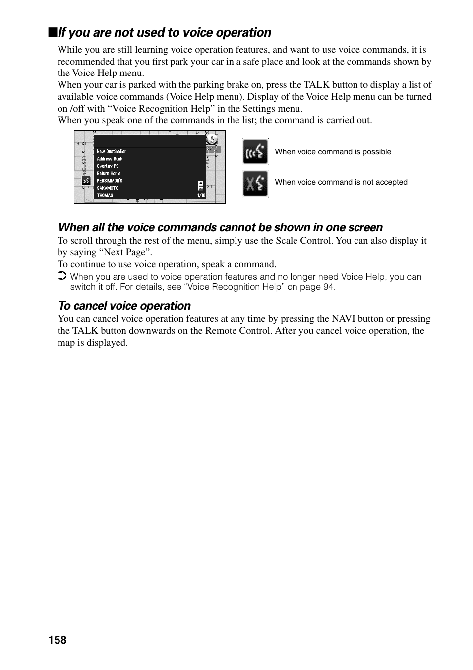 If you are not used to voice operation | Pioneer DVD Navigation Unit AVIC-80DVD User Manual | Page 160 / 192