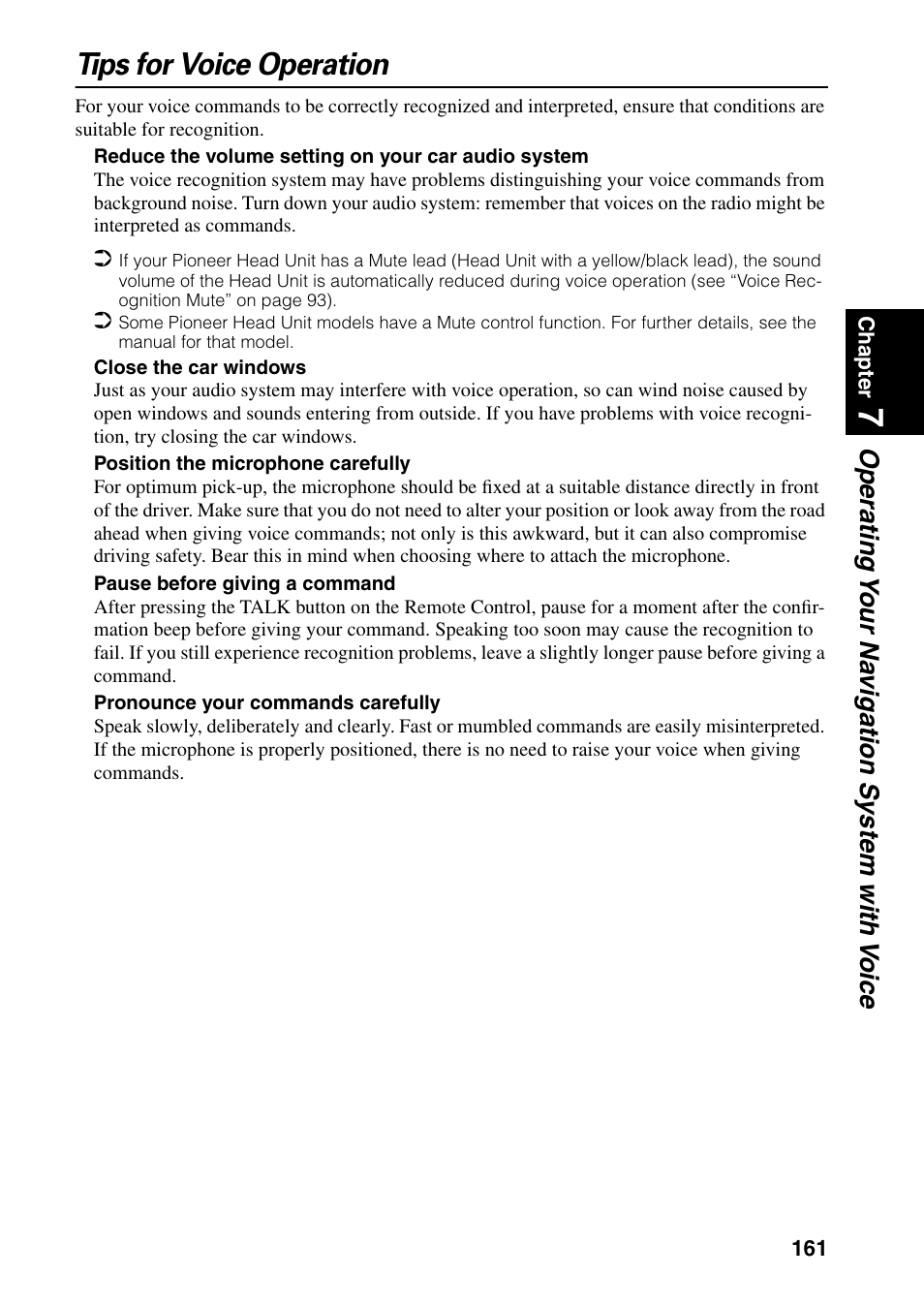 Tips for voice operation | Pioneer DVD Navigation Unit AVIC-80DVD User Manual | Page 163 / 192