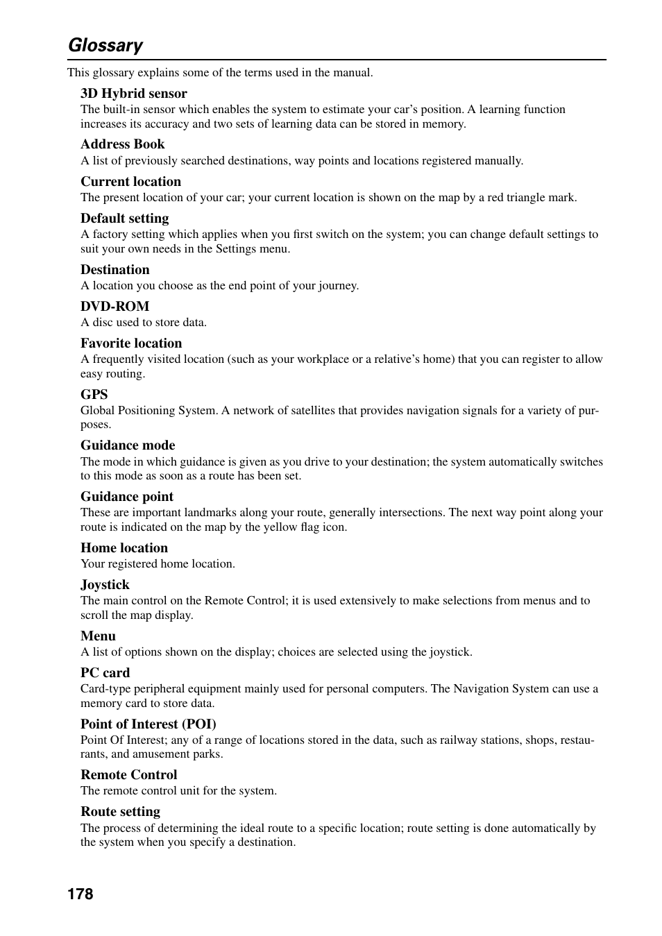 Glossary | Pioneer DVD Navigation Unit AVIC-80DVD User Manual | Page 180 / 192