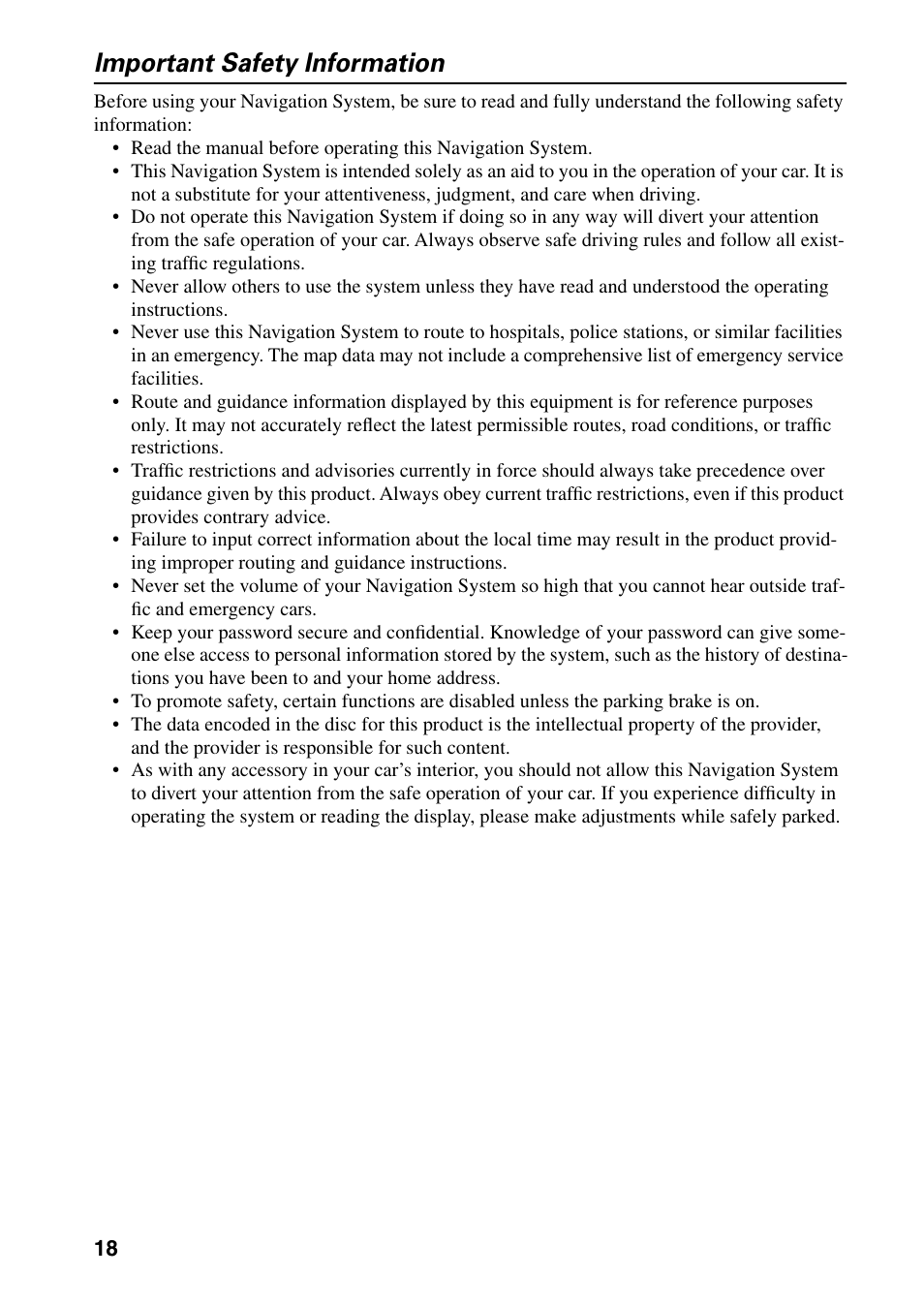 Important safety information | Pioneer DVD Navigation Unit AVIC-80DVD User Manual | Page 20 / 192