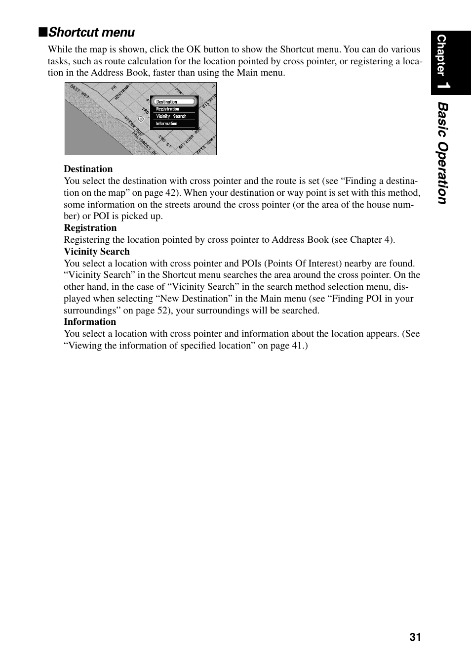 Shortcut menu | Pioneer DVD Navigation Unit AVIC-80DVD User Manual | Page 33 / 192