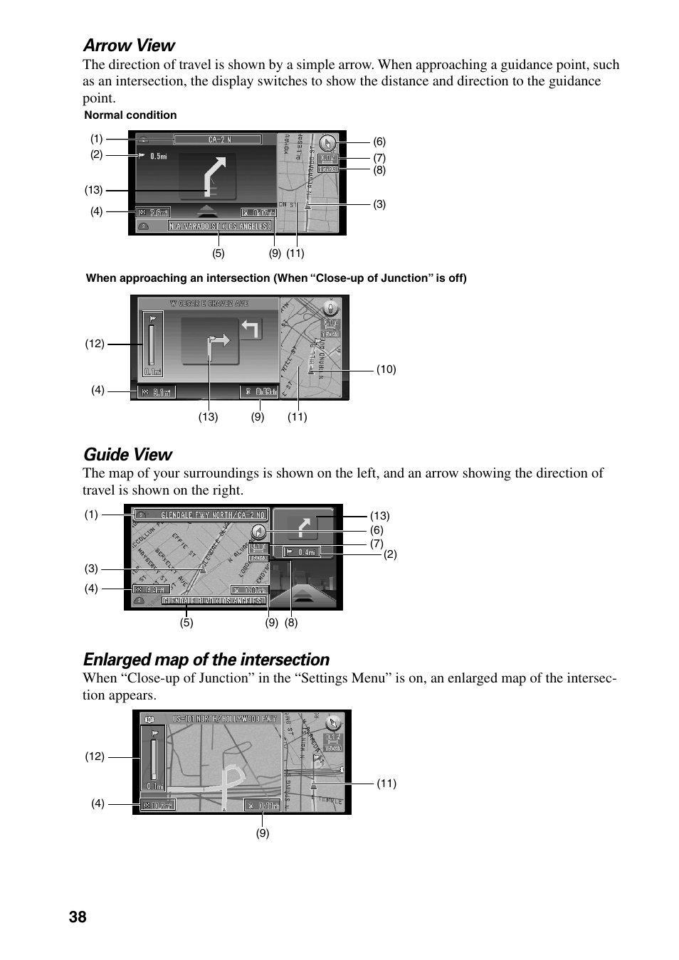 Arrow view, Guide view | Pioneer DVD Navigation Unit AVIC-80DVD User Manual | Page 40 / 192