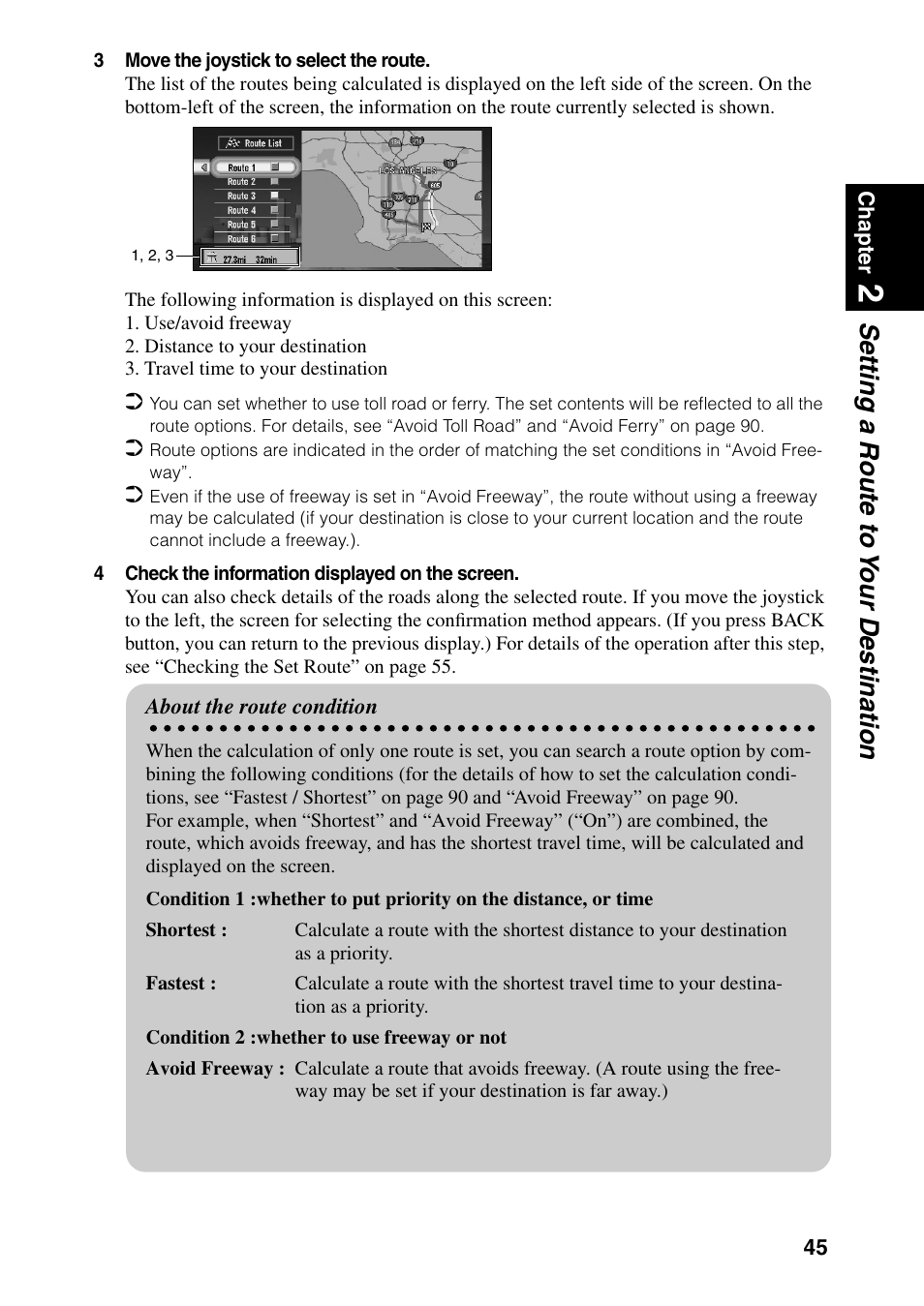 Setting a route to y our destination | Pioneer DVD Navigation Unit AVIC-80DVD User Manual | Page 47 / 192