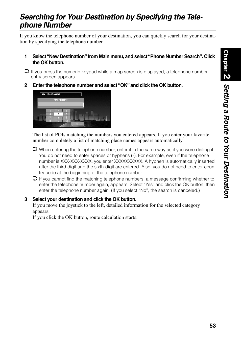 Setting a route to y our destination | Pioneer DVD Navigation Unit AVIC-80DVD User Manual | Page 55 / 192