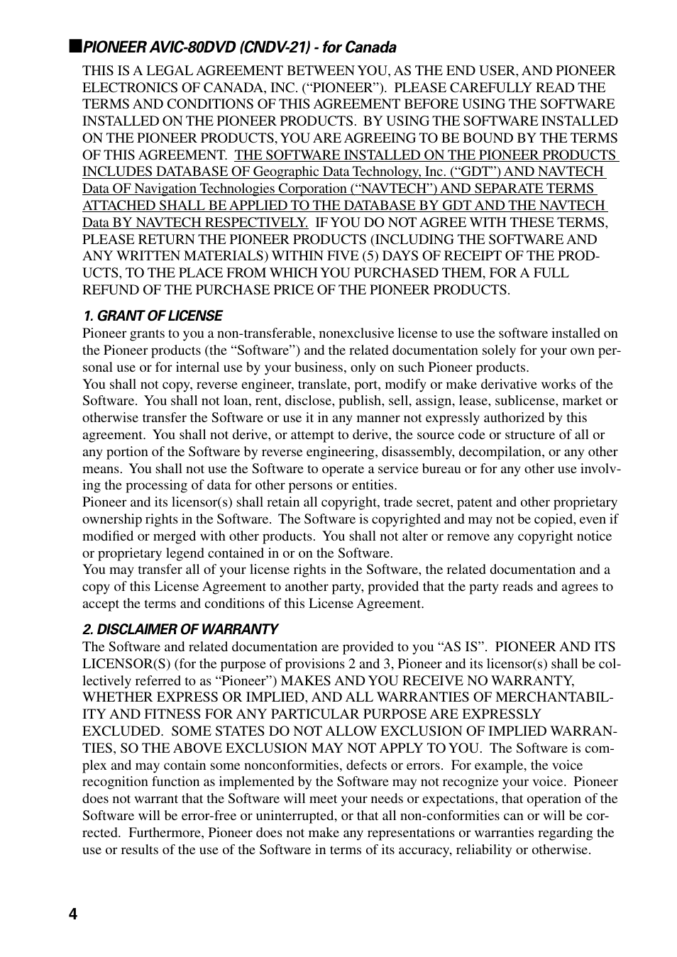 Pioneer DVD Navigation Unit AVIC-80DVD User Manual | Page 6 / 192