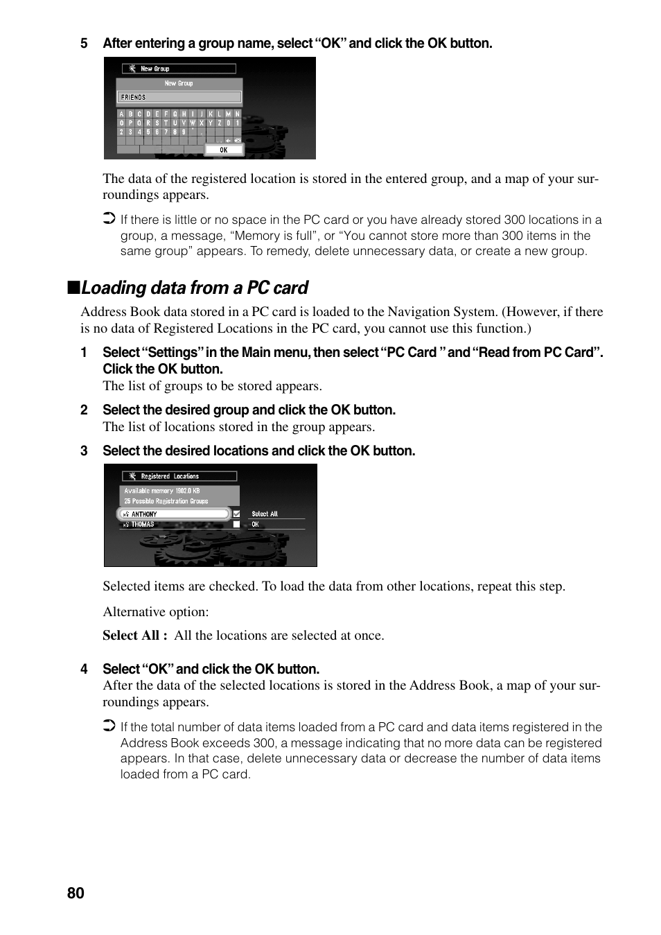 Loading data from a pc card | Pioneer DVD Navigation Unit AVIC-80DVD User Manual | Page 82 / 192