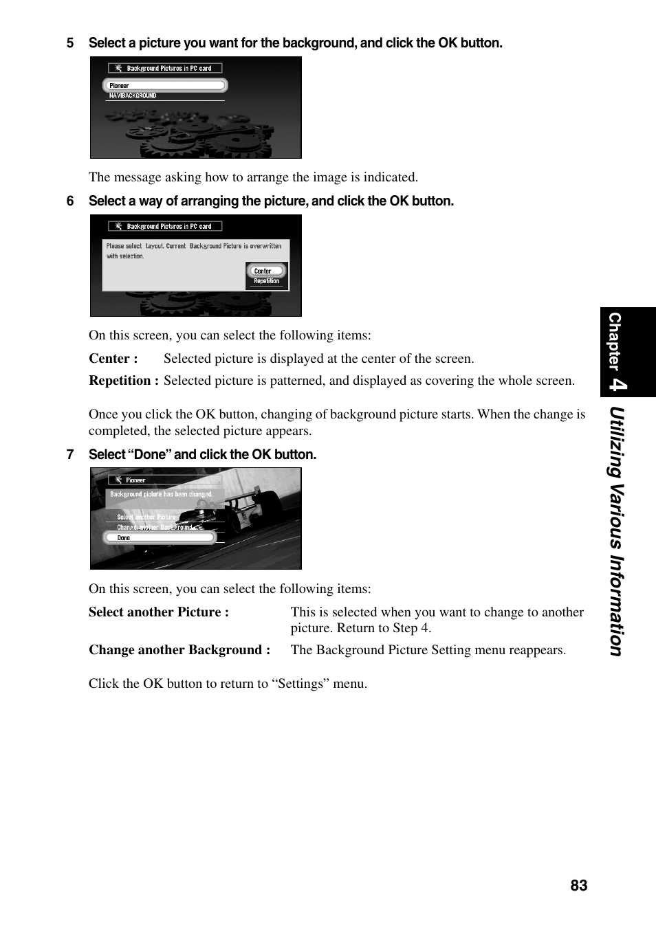 Utilizing v arious inf ormation | Pioneer DVD Navigation Unit AVIC-80DVD User Manual | Page 85 / 192