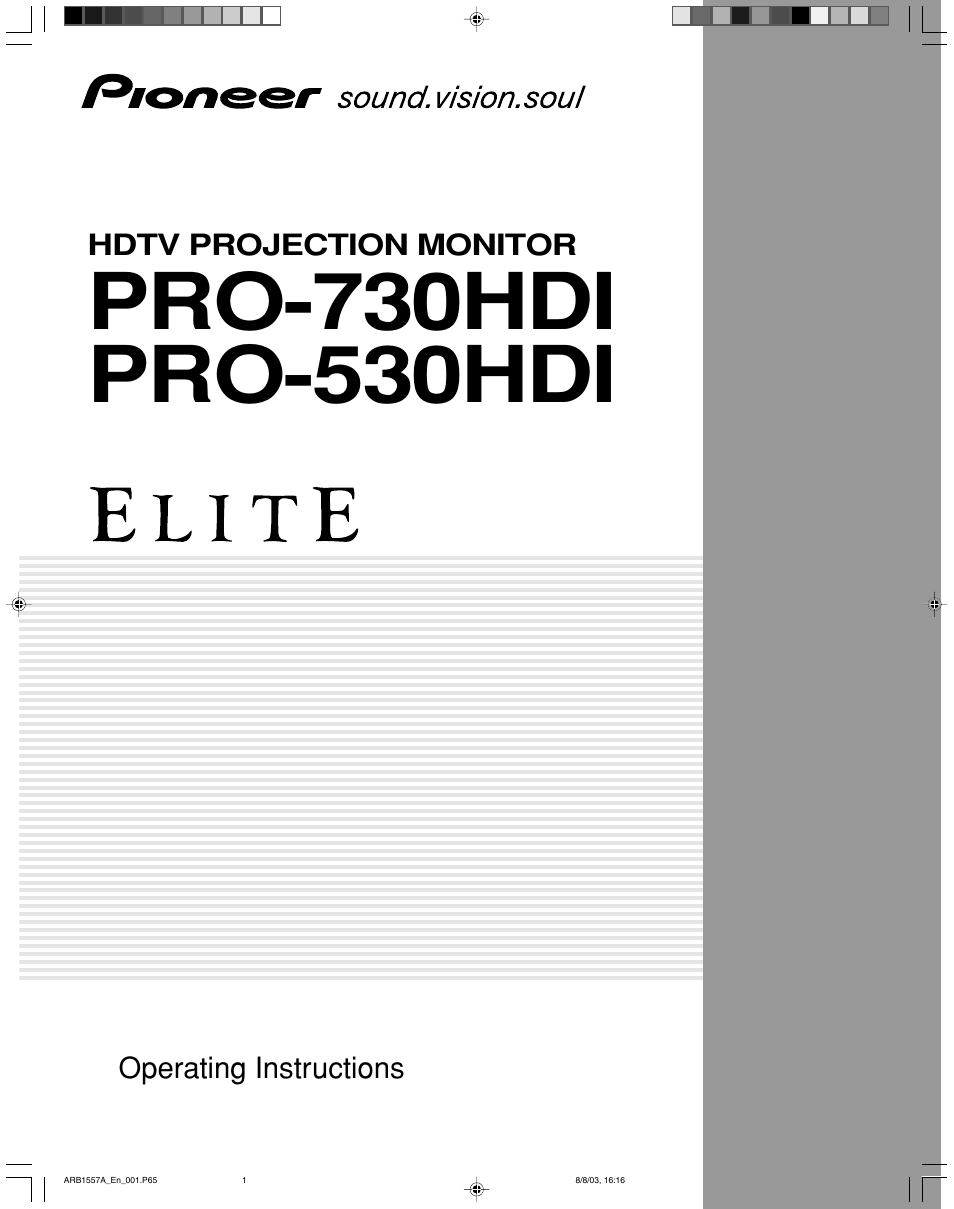 Pioneer PRO-730HDI User Manual | 100 pages