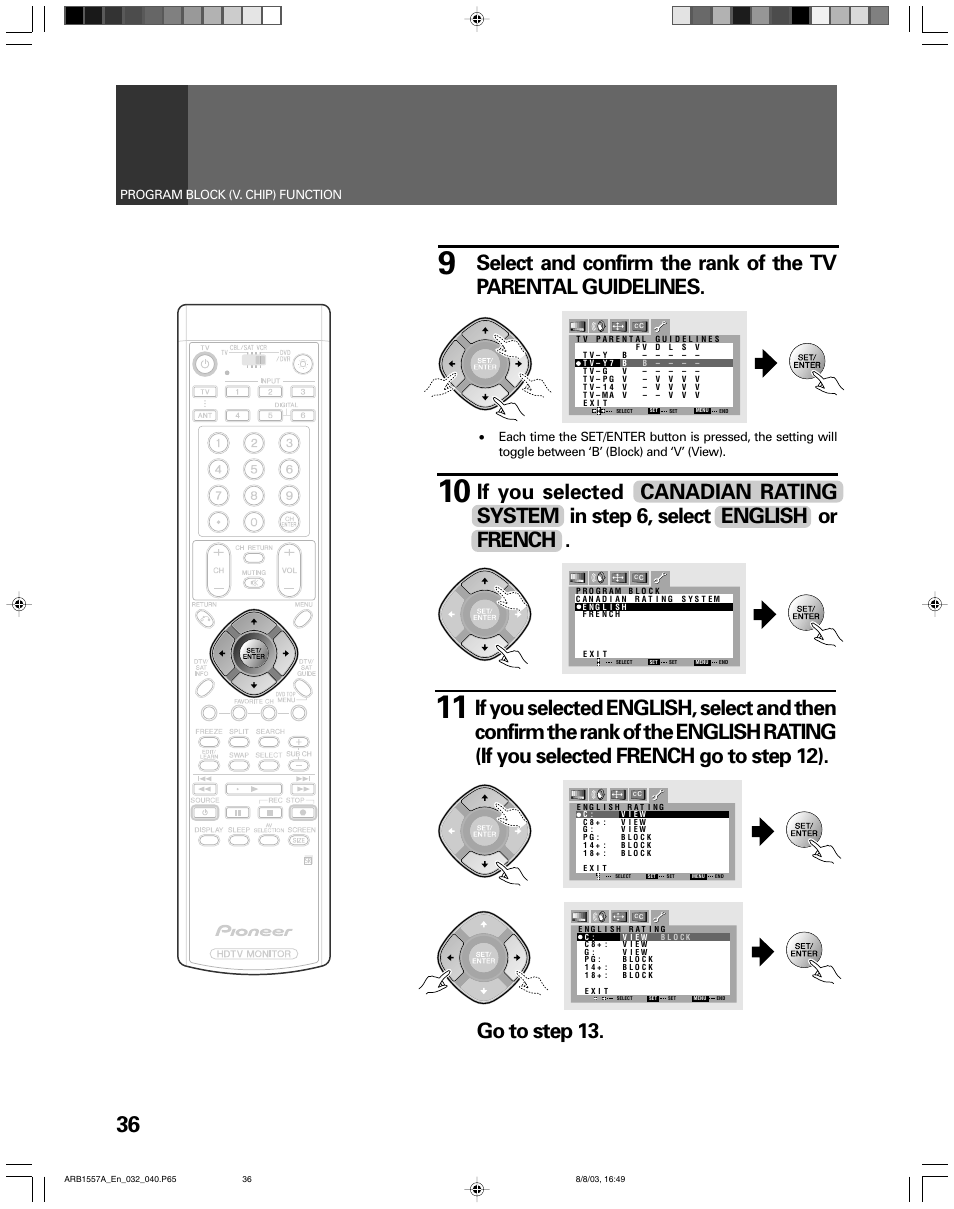 Go to step 13 | Pioneer PRO-730HDI User Manual | Page 36 / 100