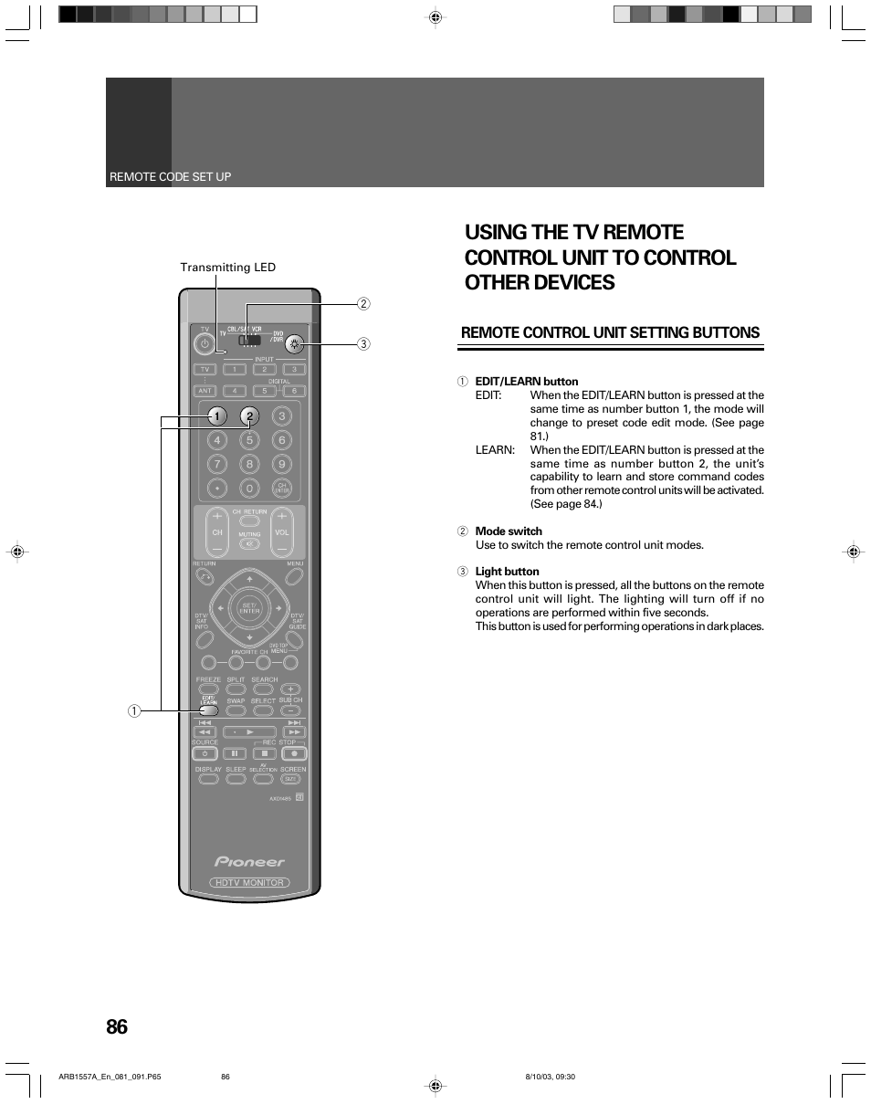 Pioneer PRO-730HDI User Manual | Page 86 / 100