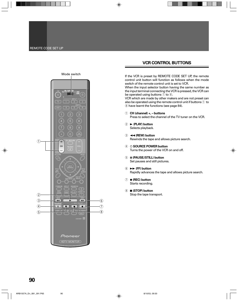 Pioneer PRO-730HDI User Manual | Page 90 / 100