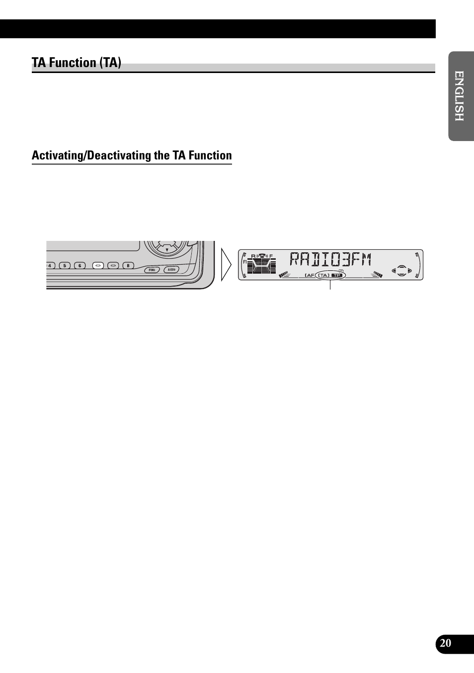 Ta function (ta), Activating/deactivating the ta function | Pioneer KEH-P6010RB User Manual | Page 21 / 104