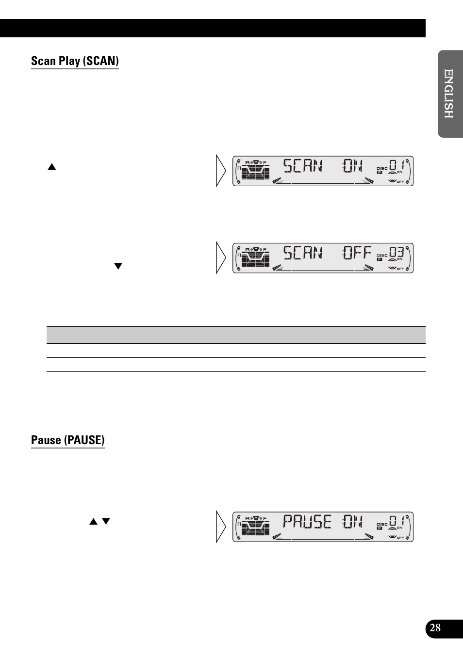 Scan play (scan), Pause (pause) | Pioneer KEH-P6010RB User Manual | Page 29 / 104