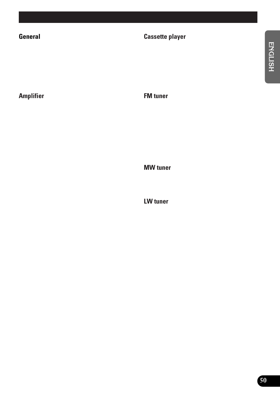Specifications | Pioneer KEH-P6010RB User Manual | Page 51 / 104