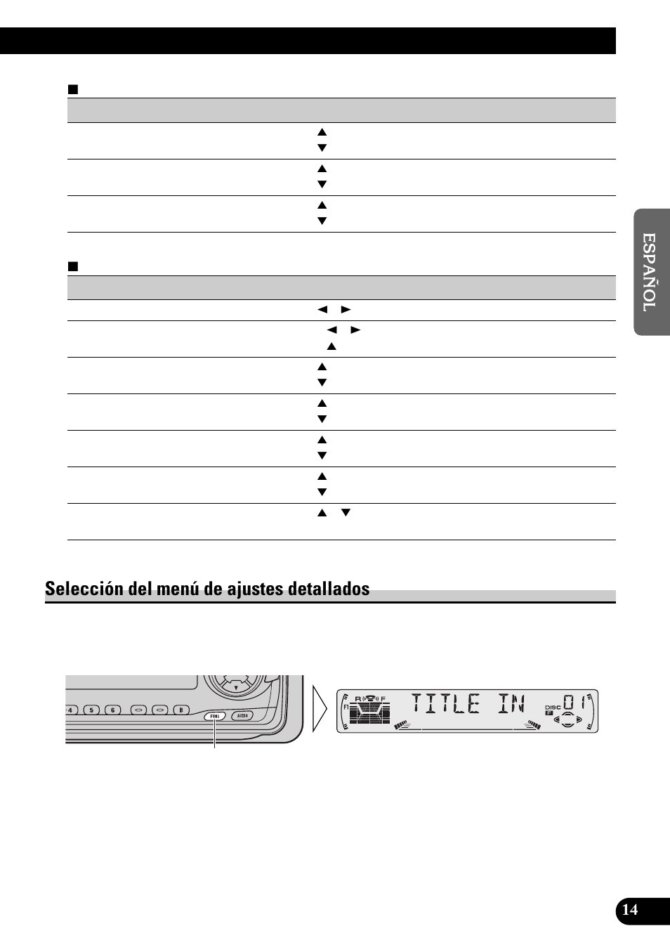 Selección del menú de ajustes detallados | Pioneer KEH-P6010RB User Manual | Page 65 / 104