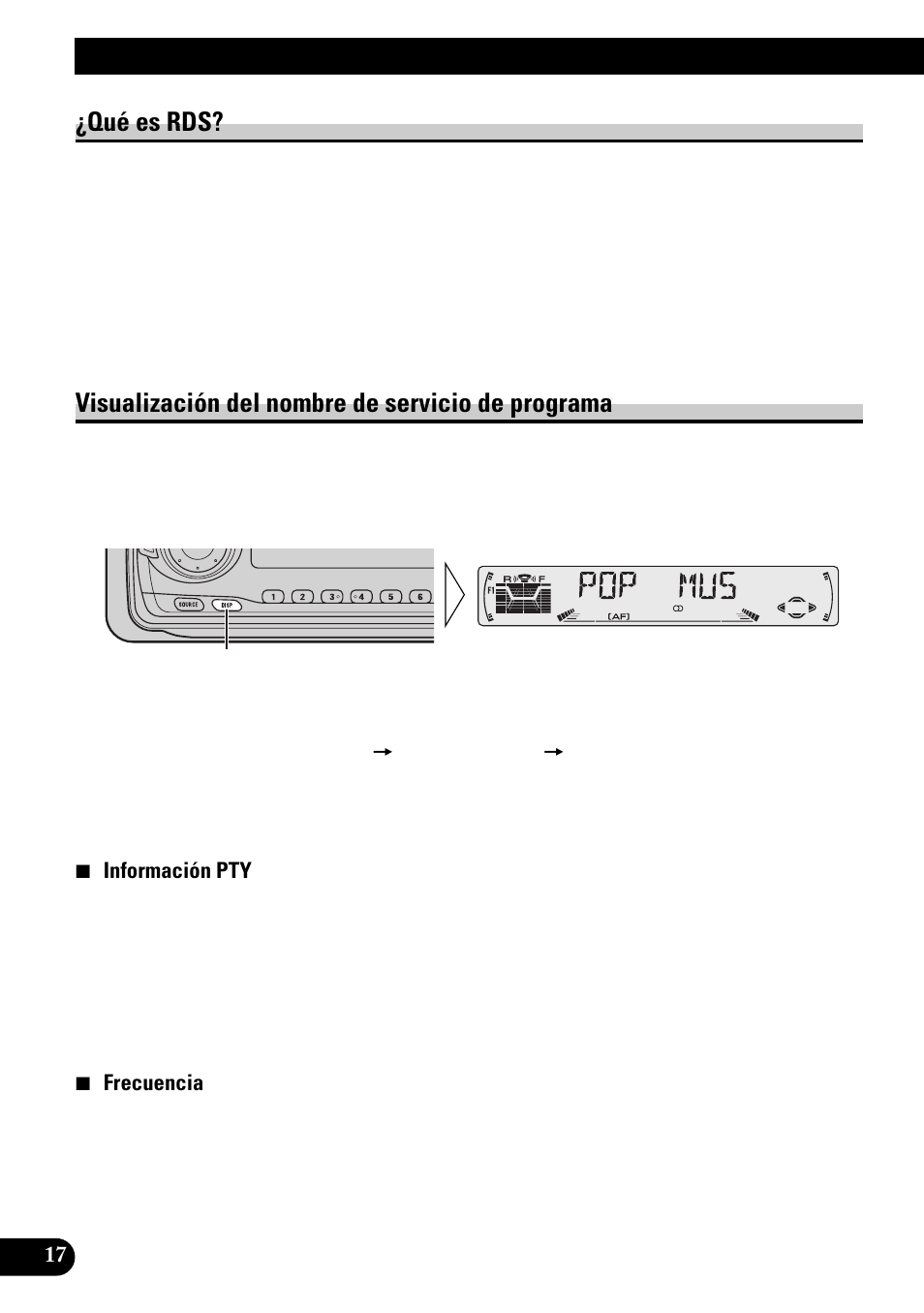 Uso de las funciones rds, Qué es rds? visualización del nombre de servicio, De programa | Función af (af), Activación/desactivación de la función af, A title (english), Qué es rds, Visualización del nombre de servicio de programa | Pioneer KEH-P6010RB User Manual | Page 68 / 104