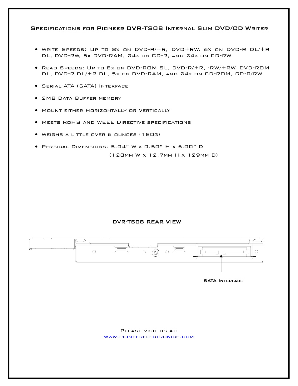 Pioneer DVR-TS08 User Manual | Page 2 / 2