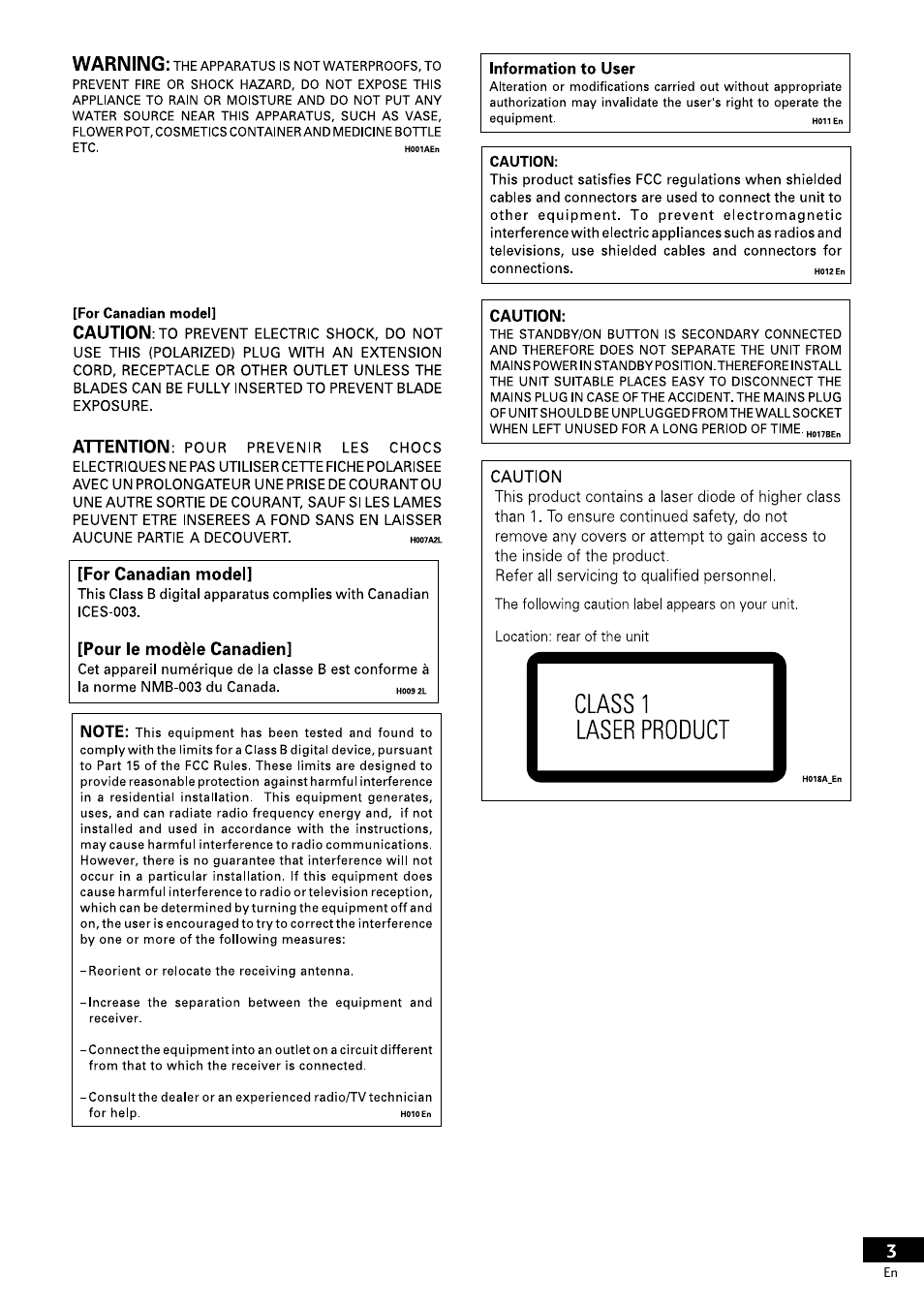 Important notice | Pioneer DV-S733A User Manual | Page 3 / 72