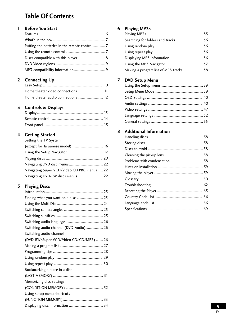 Pioneer DV-S733A User Manual | Page 5 / 72