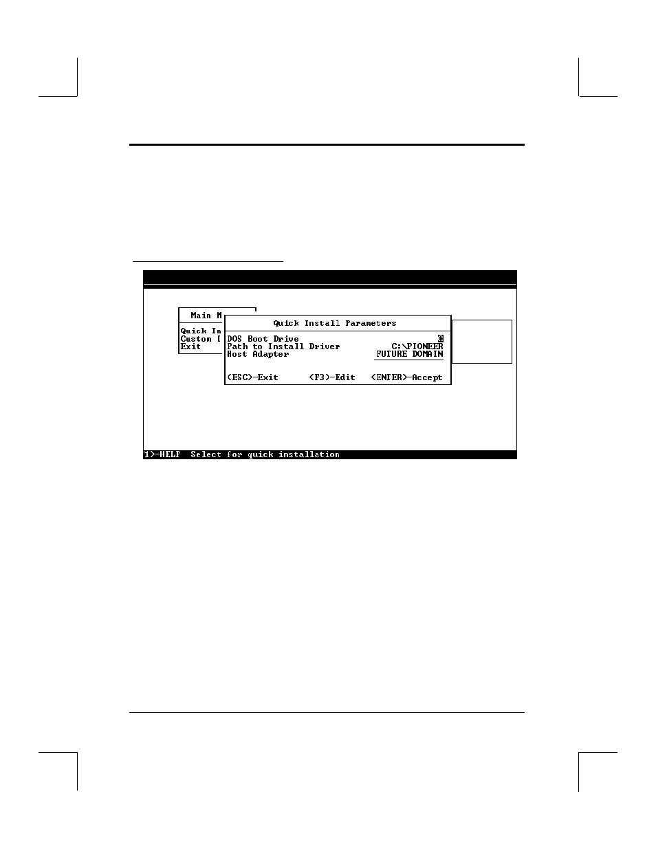 Chapter 3 ibm dos / windows driver installation, Quick install parameters | Pioneer DRM-604X User Manual | Page 19 / 66