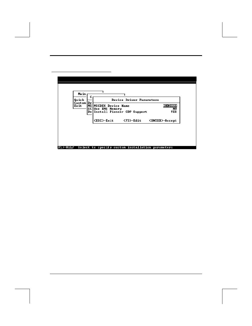 Chapter 3 ibm dos / windows driver installation, Device driver parameters | Pioneer DRM-604X User Manual | Page 25 / 66