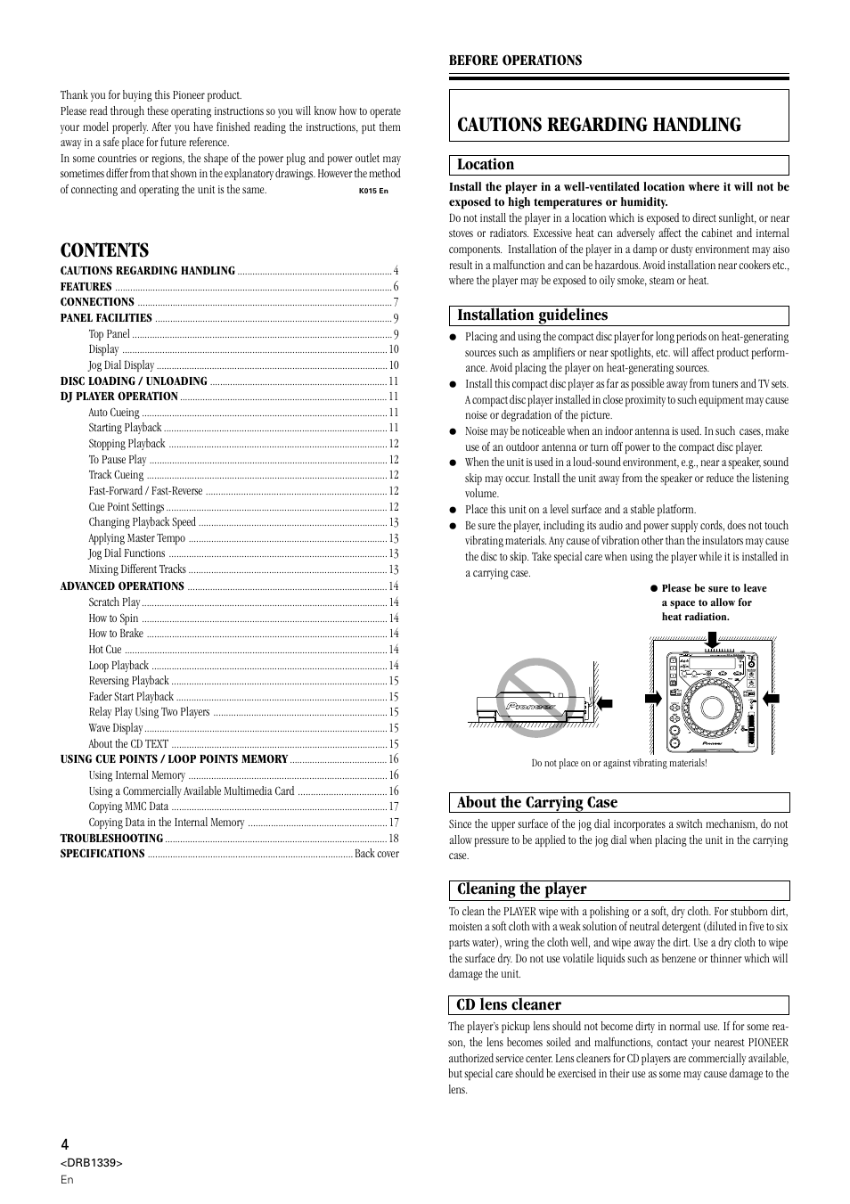 Pioneer CDJ-1000MK2 User Manual | Page 4 / 20