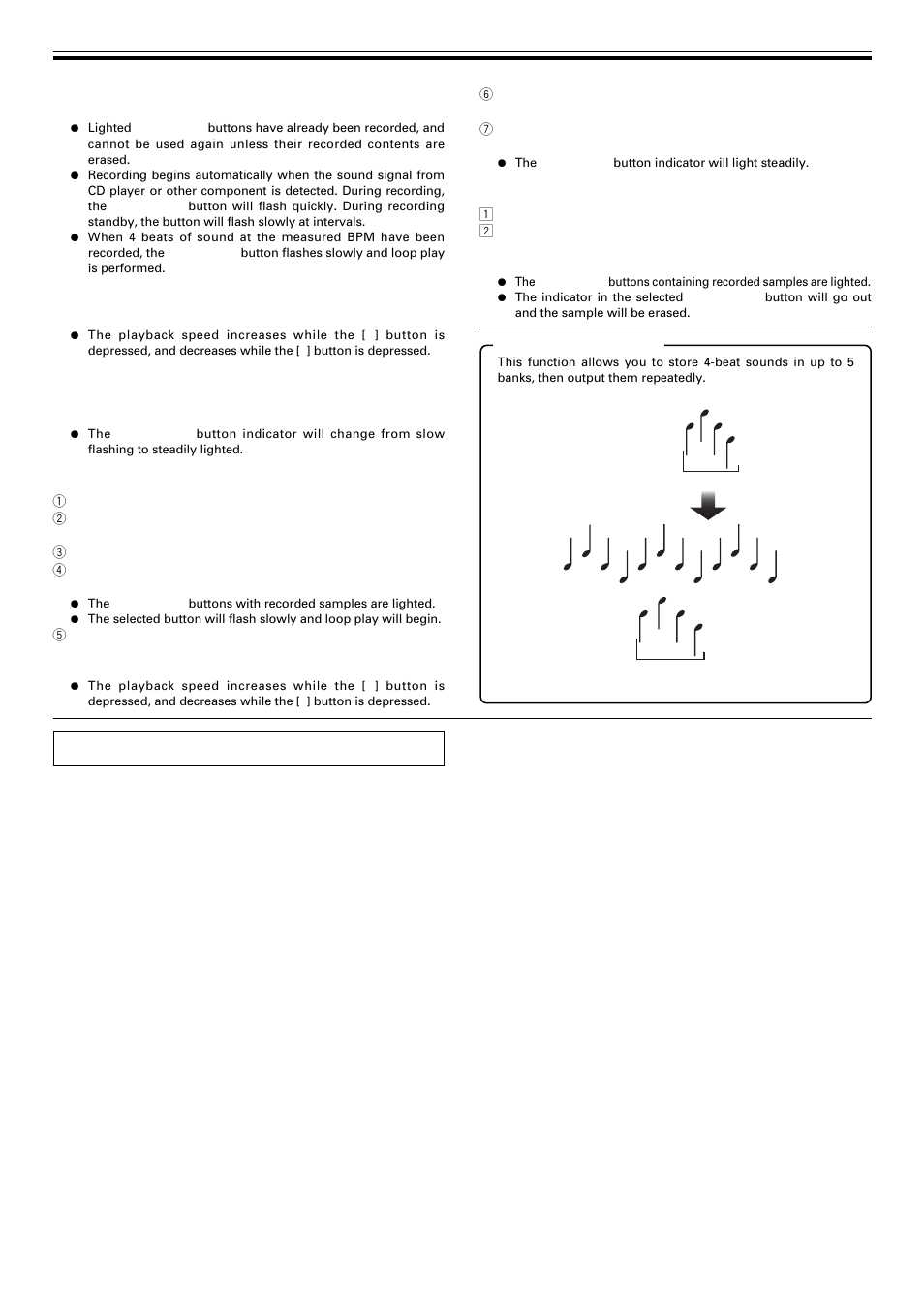 Effect parameters, Erasing a recorded sample | Pioneer DJM-400 User Manual | Page 12 / 16