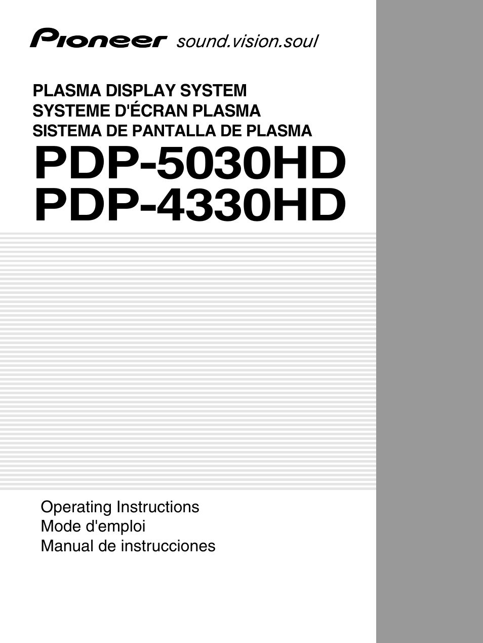 Pioneer PDP-5030HD User Manual | 71 pages