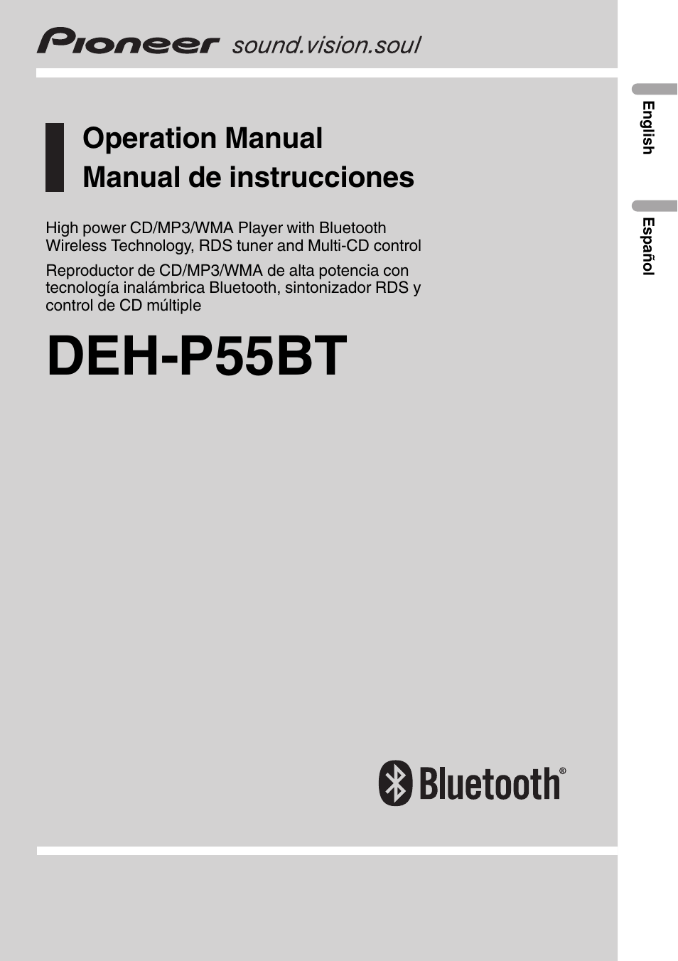 Pioneer DEH-P55BT User Manual | 162 pages