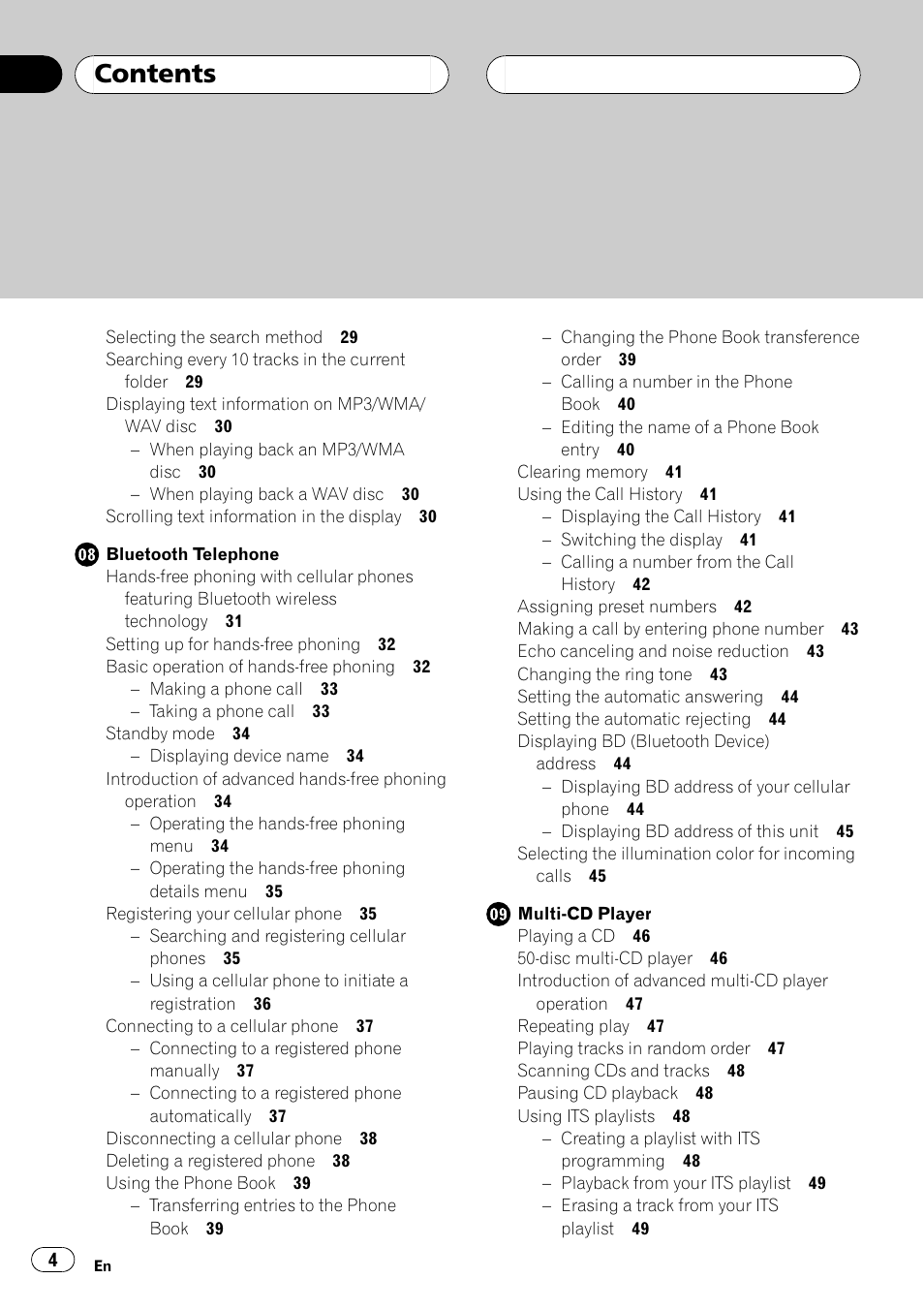 Pioneer DEH-P55BT User Manual | Page 4 / 162