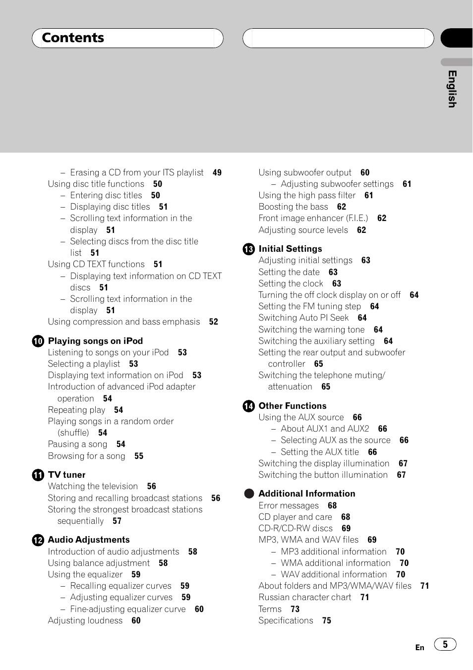 Pioneer DEH-P55BT User Manual | Page 5 / 162