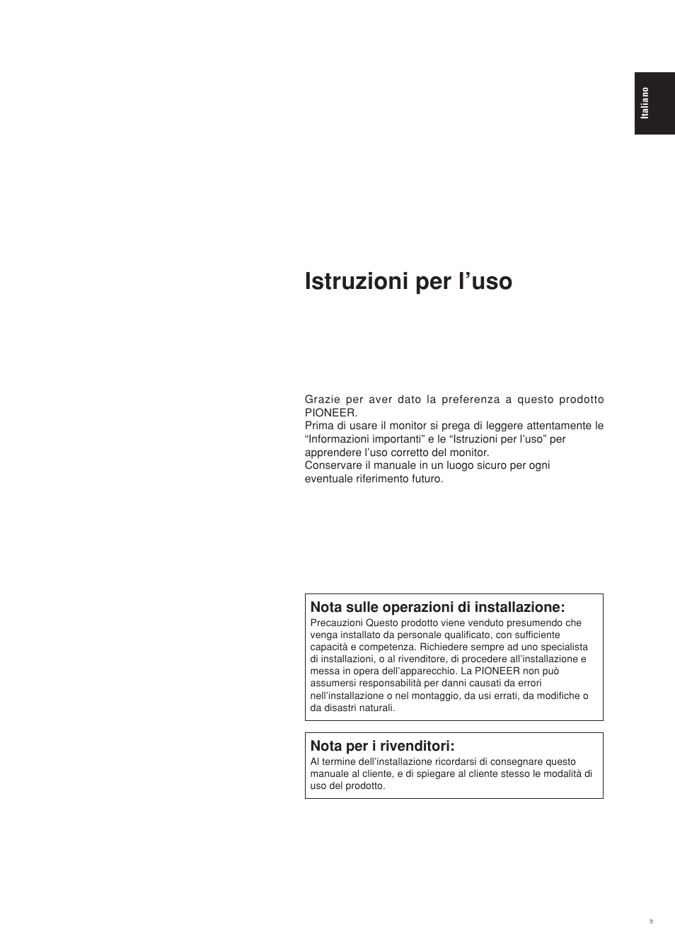 Istruzioni per l’uso | Pioneer PDP-42MVE1 User Manual | Page 112 / 259