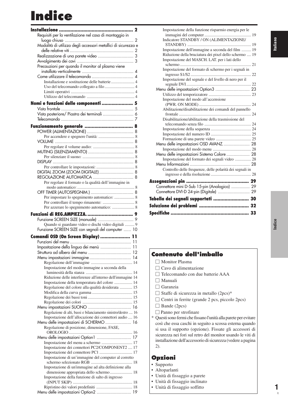 Indice | Pioneer PDP-42MVE1 User Manual | Page 116 / 259