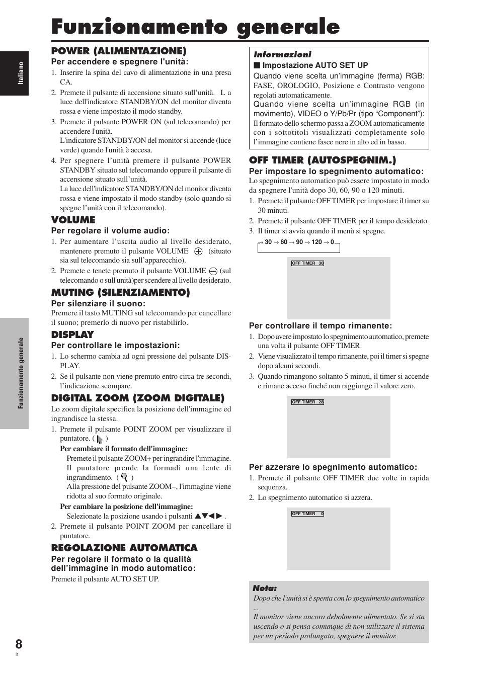 Funzionamento generale | Pioneer PDP-42MVE1 User Manual | Page 123 / 259