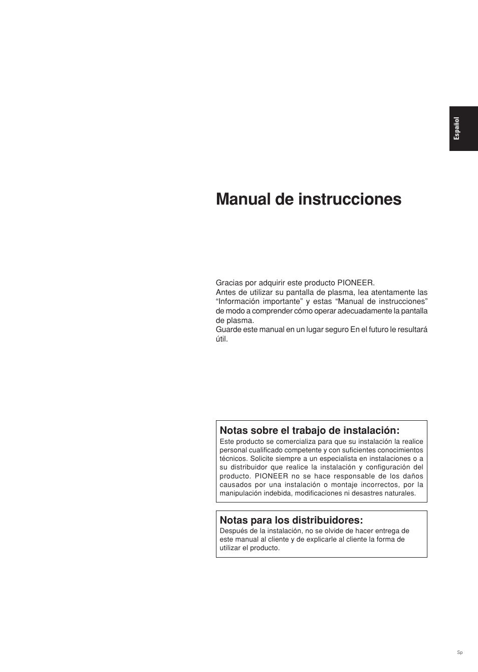 Manual de instrucciones | Pioneer PDP-42MVE1 User Manual | Page 149 / 259