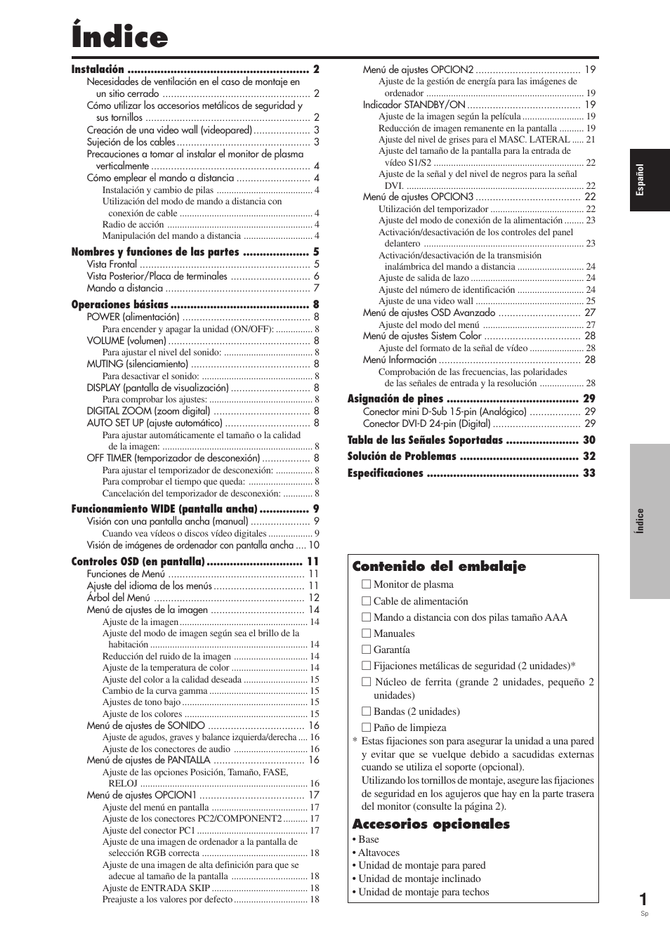 Índice | Pioneer PDP-42MVE1 User Manual | Page 153 / 259