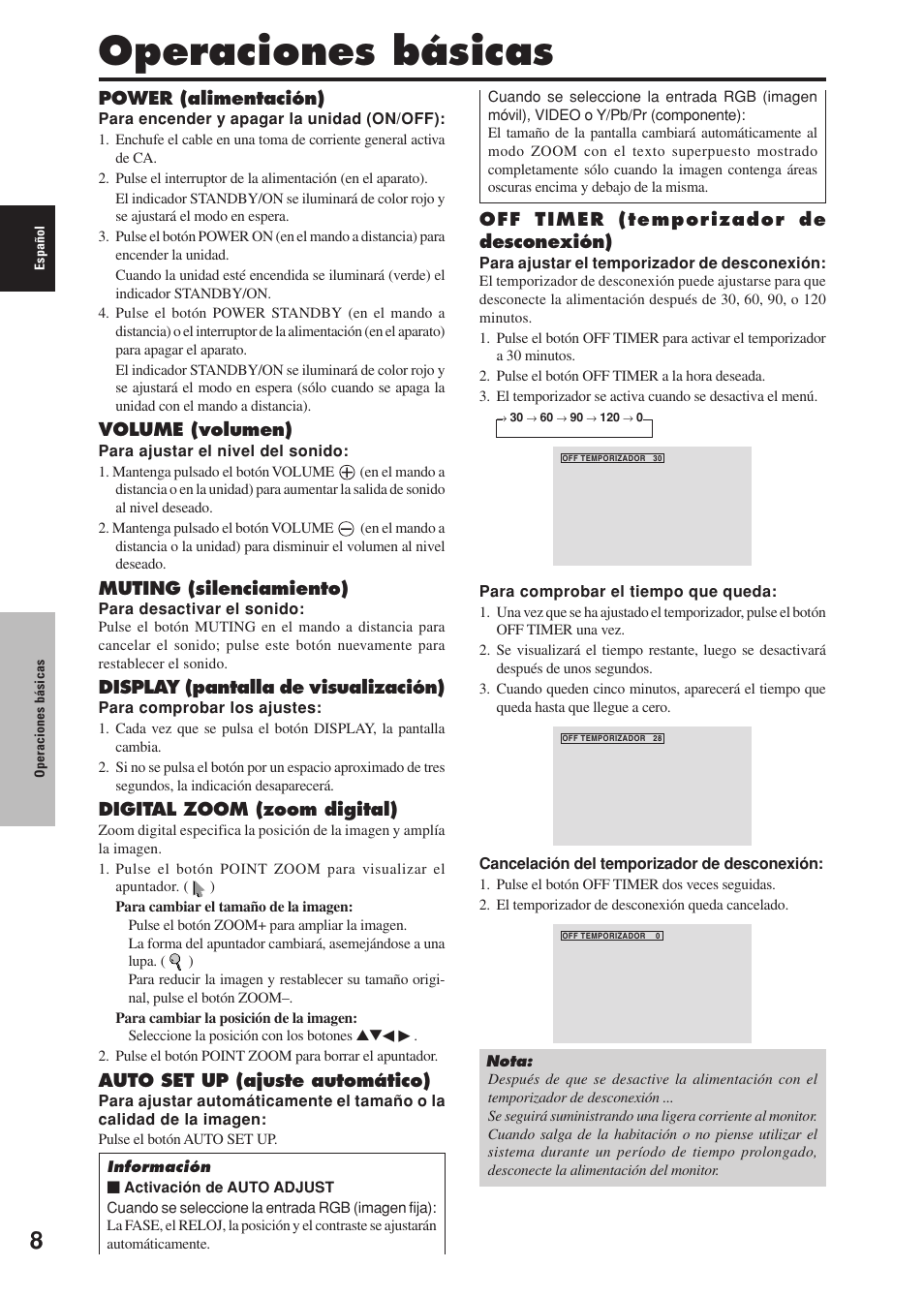 Operaciones básicas | Pioneer PDP-42MVE1 User Manual | Page 160 / 259