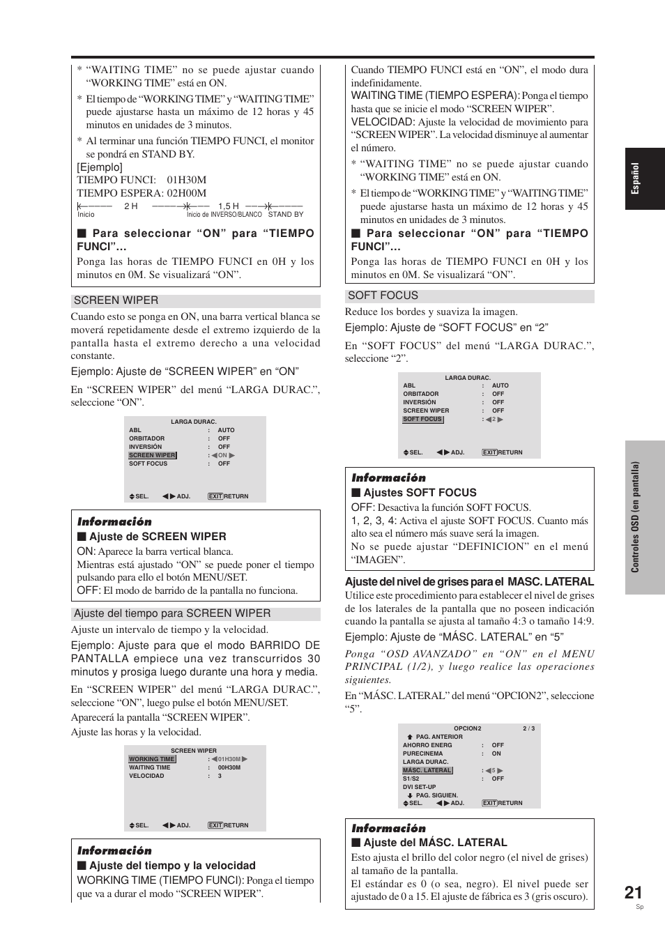 Ajuste del nivel de grises para el masc. lateral | Pioneer PDP-42MVE1 User Manual | Page 173 / 259